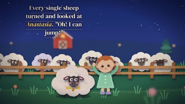 A felt child in a field of woolly sheep